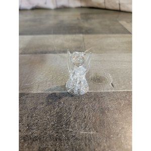 Clear glass angel cherub halo ornament xmas